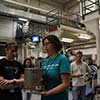 Students get experiment after vibration testing.